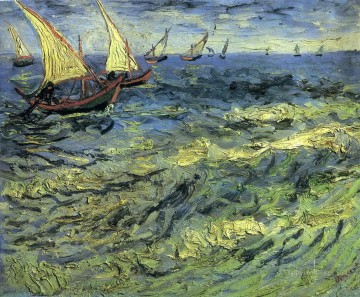 Vincent Van Gogh Painting - Fishing Boats at Sea Vincent van Gogh